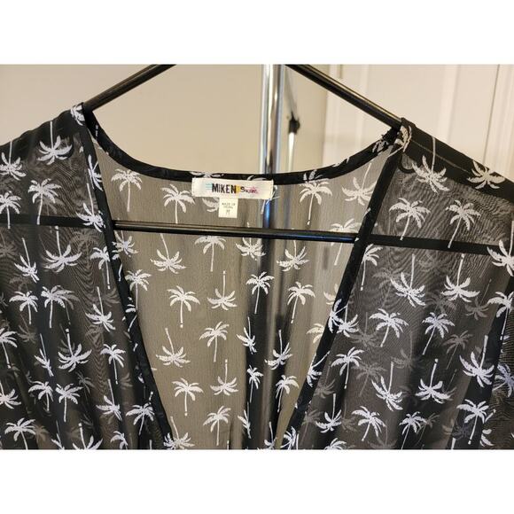 Miken Sheer Black Palm Trees Cover-up - Picture 2 of 3